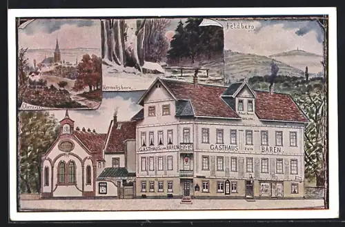 Künstler-AK Oberursel a. T., Gasthaus zum Bären, Inh. Carl Röder