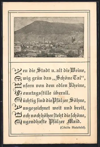 AK Neustadt / Hessen, Ortspanorama, Gedicht