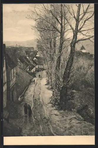 Künstler-AK Gustav Schönleber: Sersheim, Partie im Ort