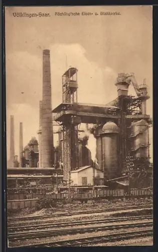 AK Völklingen /Saar, Röchling`sche Eisen- und Stahlwerke