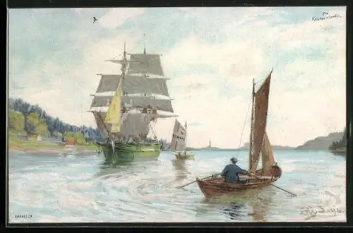 Künstler-AK Kristianinfjorden, Panorama