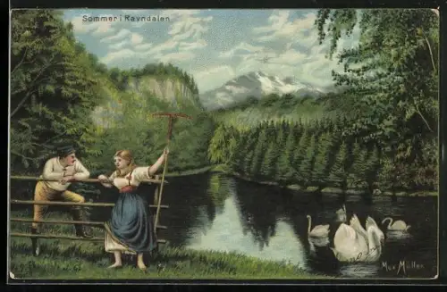 Künstler-AK Ravndalen, Sommer i Ravndalen