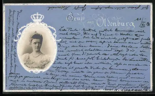 AK Sophie Charlotten von Oldenburg im Porträt