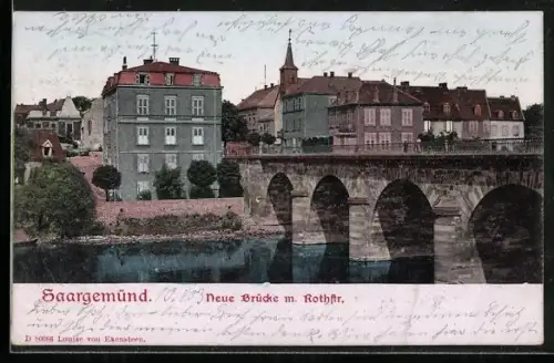 AK Saargemünd, Neue Brücke m. Rothstrasse