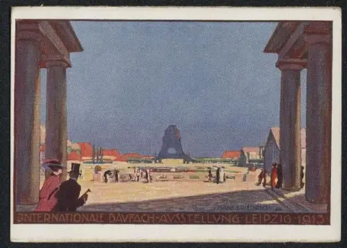 Künstler-AK Leipzig, Internationale Baufach-Ausstellung 1913
