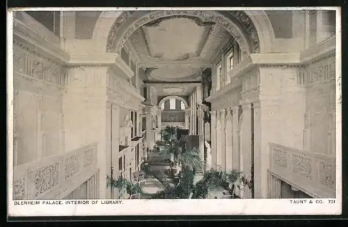 AK Blenheim, Bleinheim Palace, Interior of Library