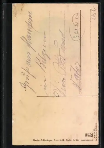 Künstler-AK Lüttich, Erstürmung der Festung, Stadt in Flammen, Halt gegen das Licht