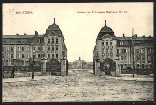 AK Bautzen, Kaserne des 3. Husaren Regiments No. 20