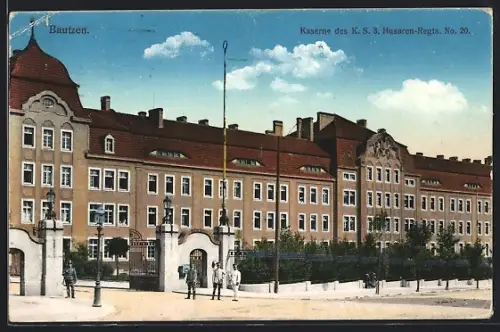 AK Bautzen, Kaserne des K.S. 3. Husaren-Regiments Nr. 20