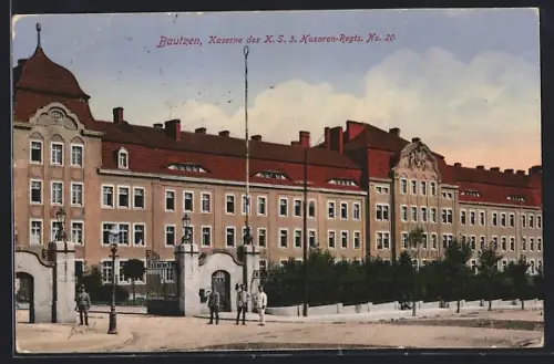 AK Bautzen, Kaserne des K.S. 3. Husaren-Regiments Nr. 20