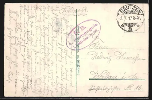 AK Bautzen, Alte Kaserne mit Pulverturm und Wendische Gasse