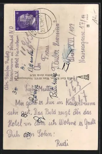 AK Kaiserbrunn /N. D., Dependence mit Brücke