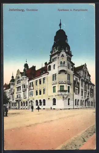 AK Judenburg /Obersteier, Sparkasse und Postgebäude
