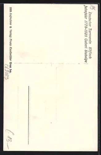 AK Köflach, Gaberl Stubalpe, Jahnfeier 1778-1928, Deutscher Turnverein Köflach, Denkmal