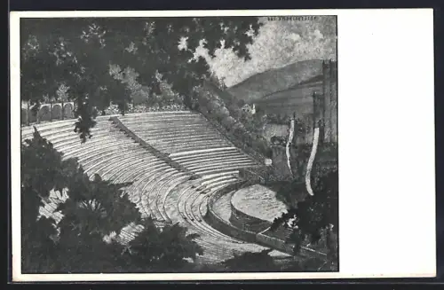 Künstler-AK Leoben, Amphitheater