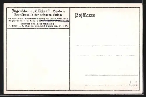 Künstler-AK Leoben, Jugendheim Glückauf