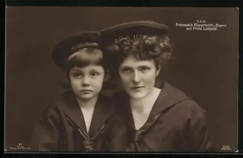 AK J. K. H. Prinzessin Rupprecht von Bayern mit Prinz Luitpold