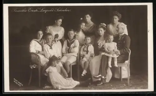 AK Familienbild d. Erherzogs Leopold Salvatore von Österreich