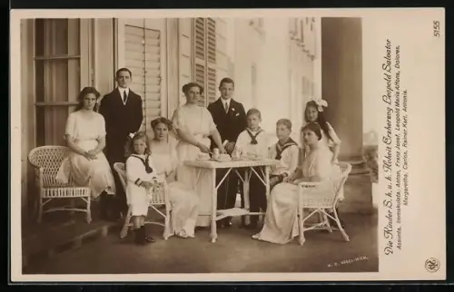 AK Die Kinder des Erzherzogs Leopold Salvator, Familienfoto