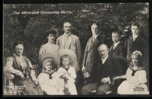 AK Das Sächsische Königshaus Wettin, Familienbild