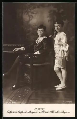 AK Erbprinz Luitpold von Bayern und Prinz Albrecht von Bayern als Kinder