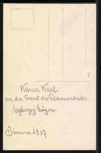 AK Kaiser Karl I. von Österreich, Profilportrait