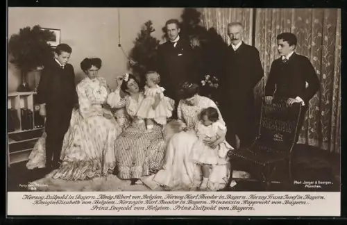 AK Herzog Luitpold von Bayern, König Albert von Belgien, Herzog Karl Theodor in Bayern