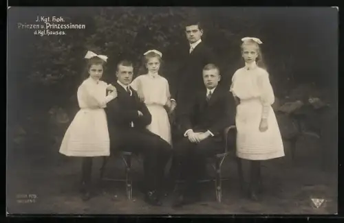 Foto-AK Walter Hahn, Nachfolger: Kgl. Hoh. Prinzen & Prinzessinen d. Kgl. Hauses von Sachsen