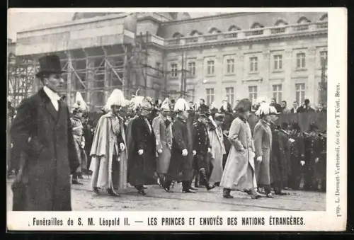 AK Funerailles de S.M. Leopold II von Belgien, Les Princes et envoyes des Nations Etrangeres