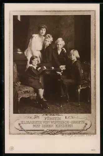 AK Fürstin Elisabeth von Windisch-Graetz mit Ihren Kindern