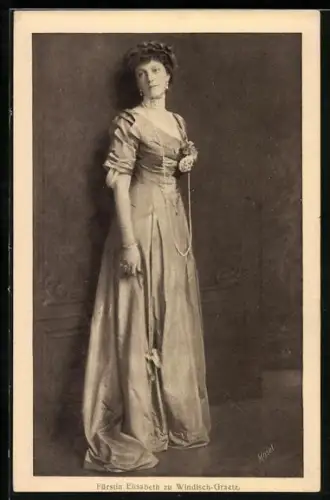 AK Fürstin Elisabeth zu Windisch-Graetz im Abendkleid