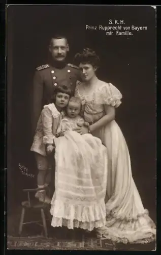 AK Kronprinz Rupprecht von Bayern mit Familie