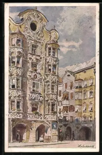 Künstler-AK E. F. Hofecker: Innsbruck, Hölblinghaus