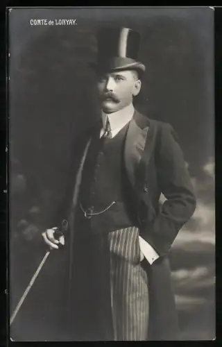 AK Comte de Lonyay mit Zylinder, Frankreich