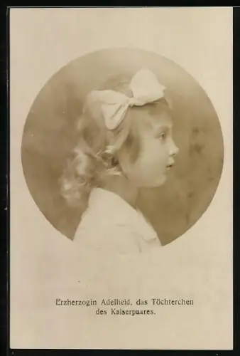 AK Profilbild der kleinen Erzherzogin Adelheid von Österreich