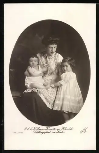 AK Prinzessin Henriette zu Hohenlohe-Schillingsfürst mit Kindern