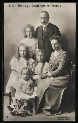 AK Adel von Italien, Herzog von Calabrien mit Familie