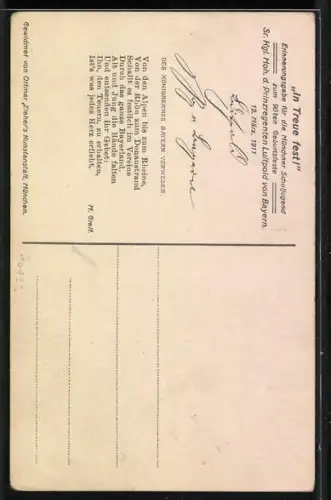 AK Prinzregent Luitpold in Unifor mit Orden, Eisernes Kreuz