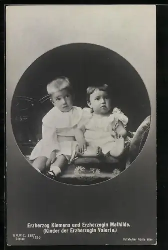AK Erzherzog Klemens und Erzherzogin Mathilde, Kinder der Erzherzogin Valerie von Österreich