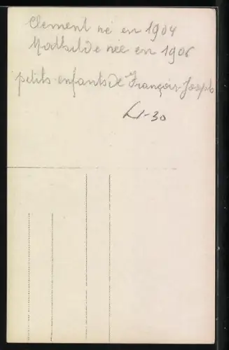 AK Erzherzog Klemens und Erzherzogin Mathilde, Kinder der Erzherzogin Valerie von Österreich