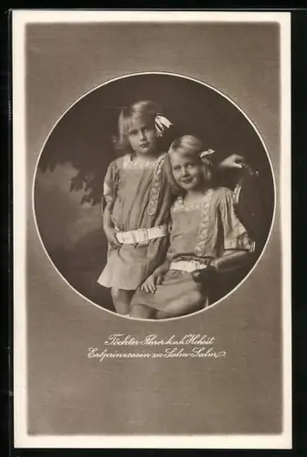 Passepartout-AK Töchter Ihrer k. u. k. Hoheit Erbprinzessin zu Salm-Salm in hübschen Kleidern