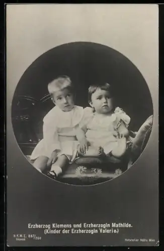 AK Erzherzog Klemens und Erzherzogin Mathilde, Kinder der Erzherzogin Valerie von Österreich