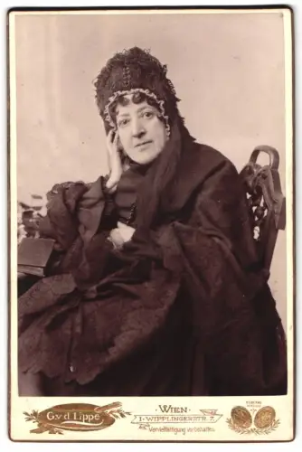 Fotografie G. v. d. Lippe, Wien, Wilhelmine Fürstin von Montleart-Sachsen-Curland, Wiener Wohltäterin Wilhelminenburg