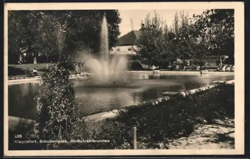 AK Klagenfurt, Schubertpark, Hochstrahlbrunnen