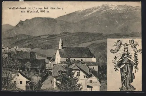 AK St. Corona, Teilansicht, Königin mit Engeln