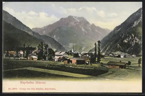AK Mayrhofen /Zillertal, Ortsansicht mit Umgebung