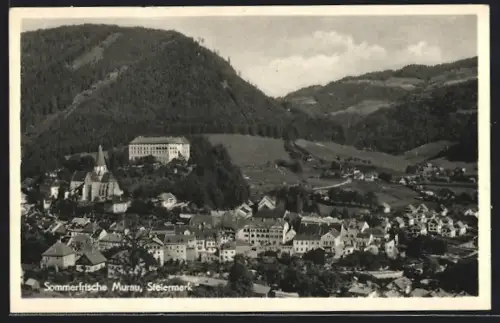 AK Murau, Ortsansicht aus der Vogelschau