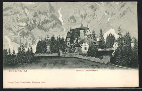 Künstler-AK Eisenerz, Schloss Leopoldstein