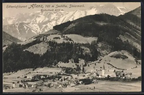 AK Aflenz /Steiermark, Gesamtansicht mit Hochschwab