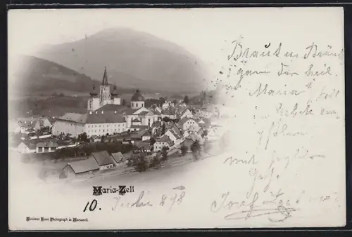 AK Maria-Zell, Totalansicht aus der Vogelschau